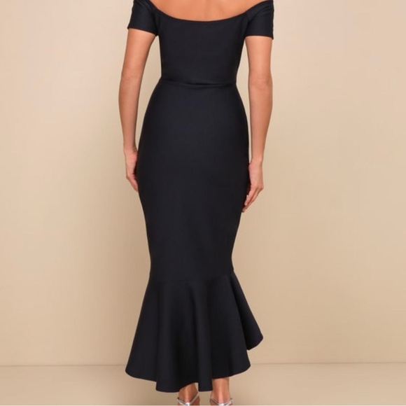 Lulu's Black Off-Shoulder Midi Dress -Worn Once! - Picture 5 of 5